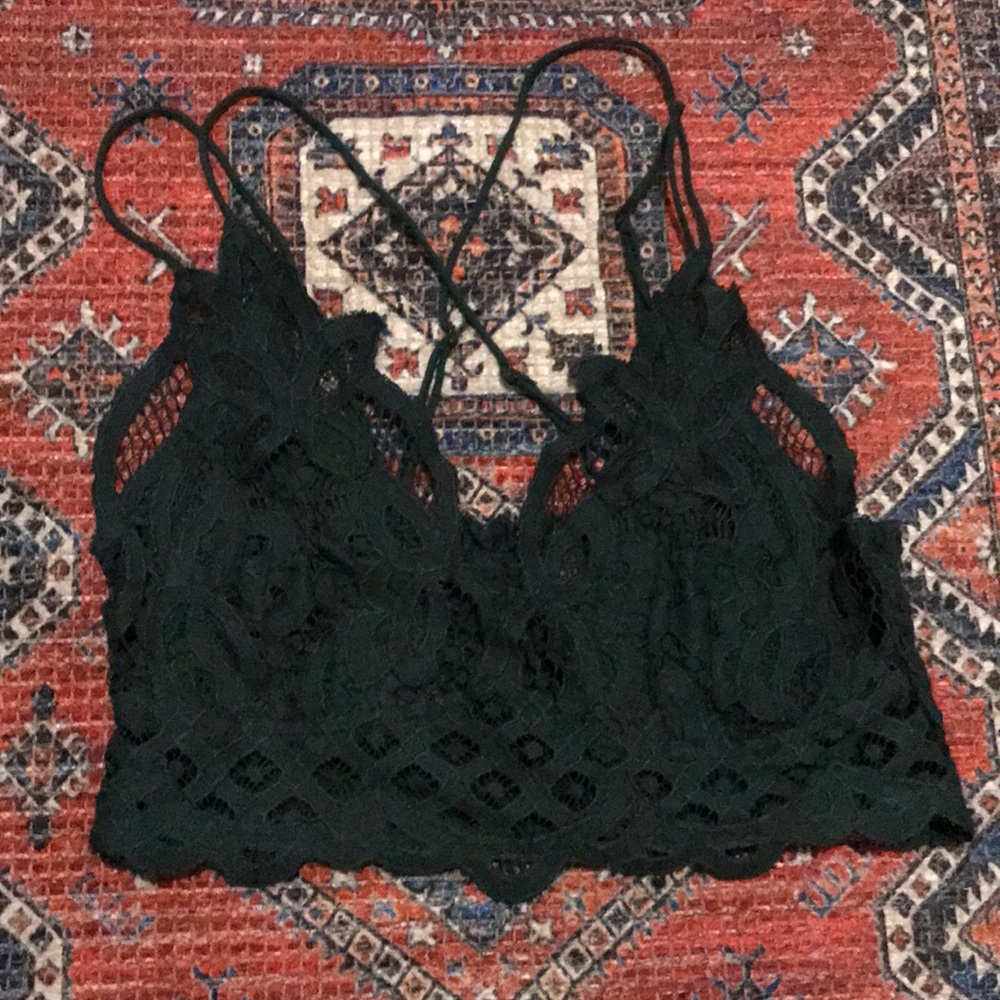 Free People emerald green bralette. Size L